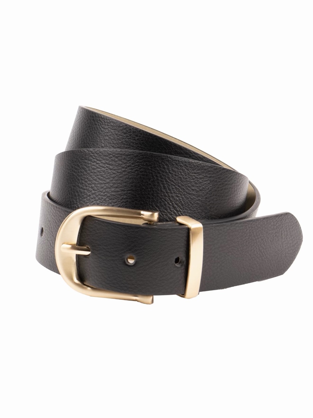 Classic Black Belt with Gold Buckle